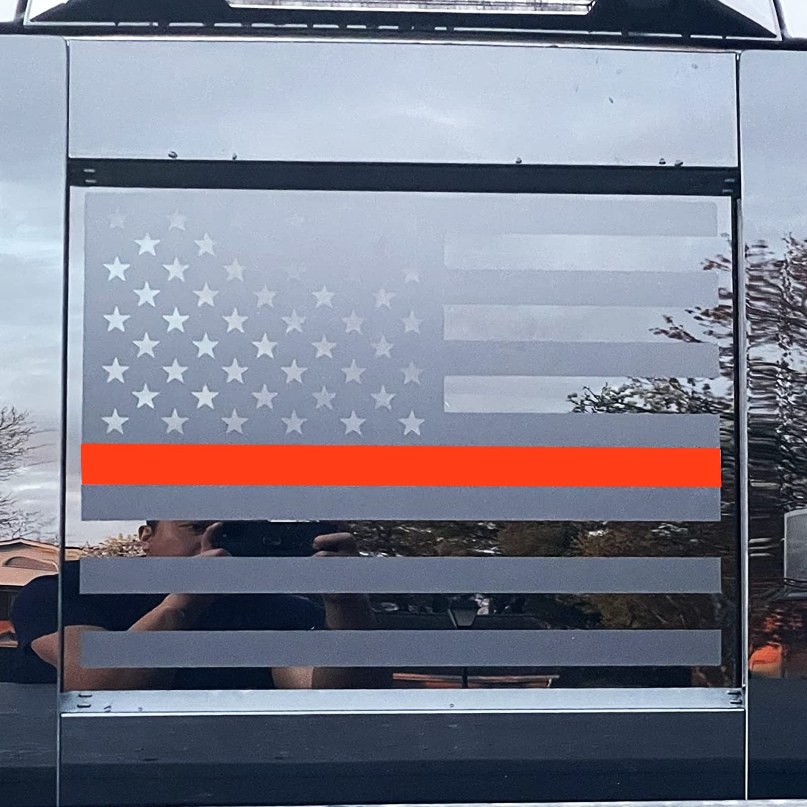 20192026 Chevy Silverado GMC Sierra Rear Middle Window American Flag Decal