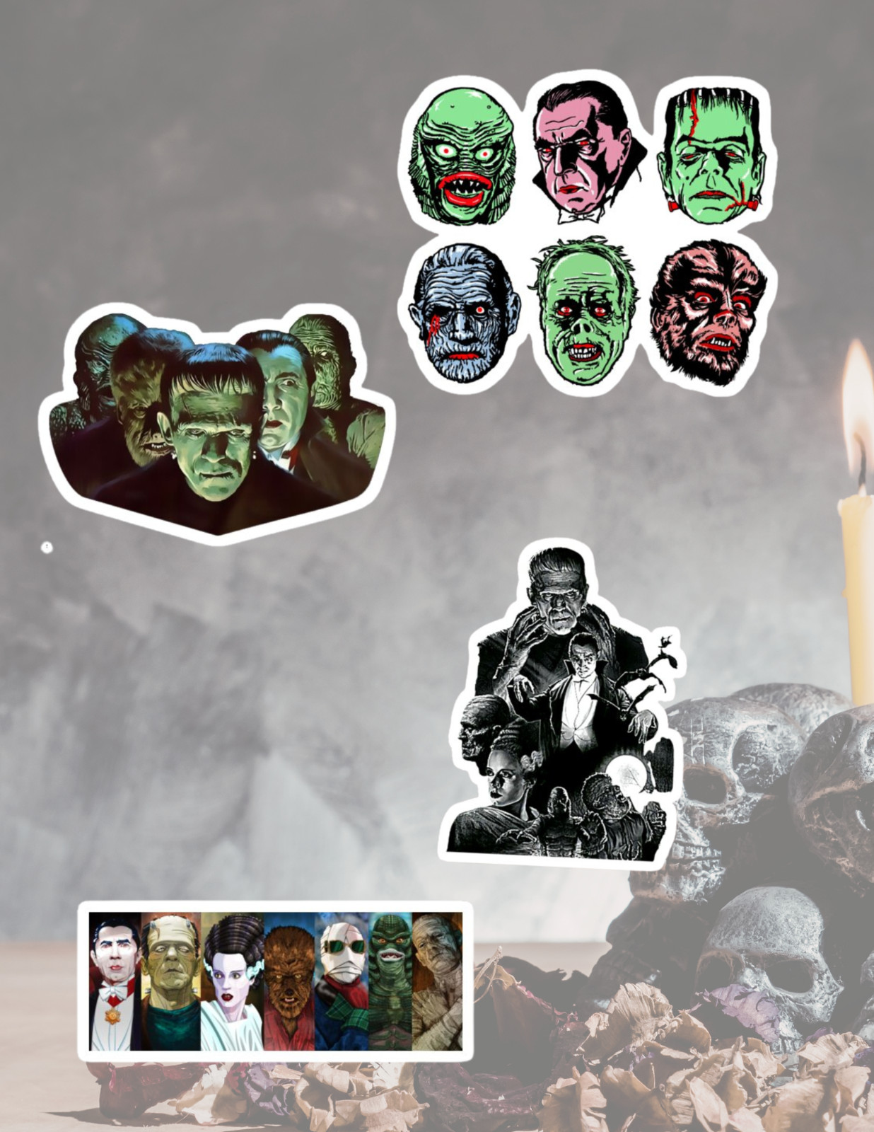 Universal Monsters Horror 4pc Sticker Pack