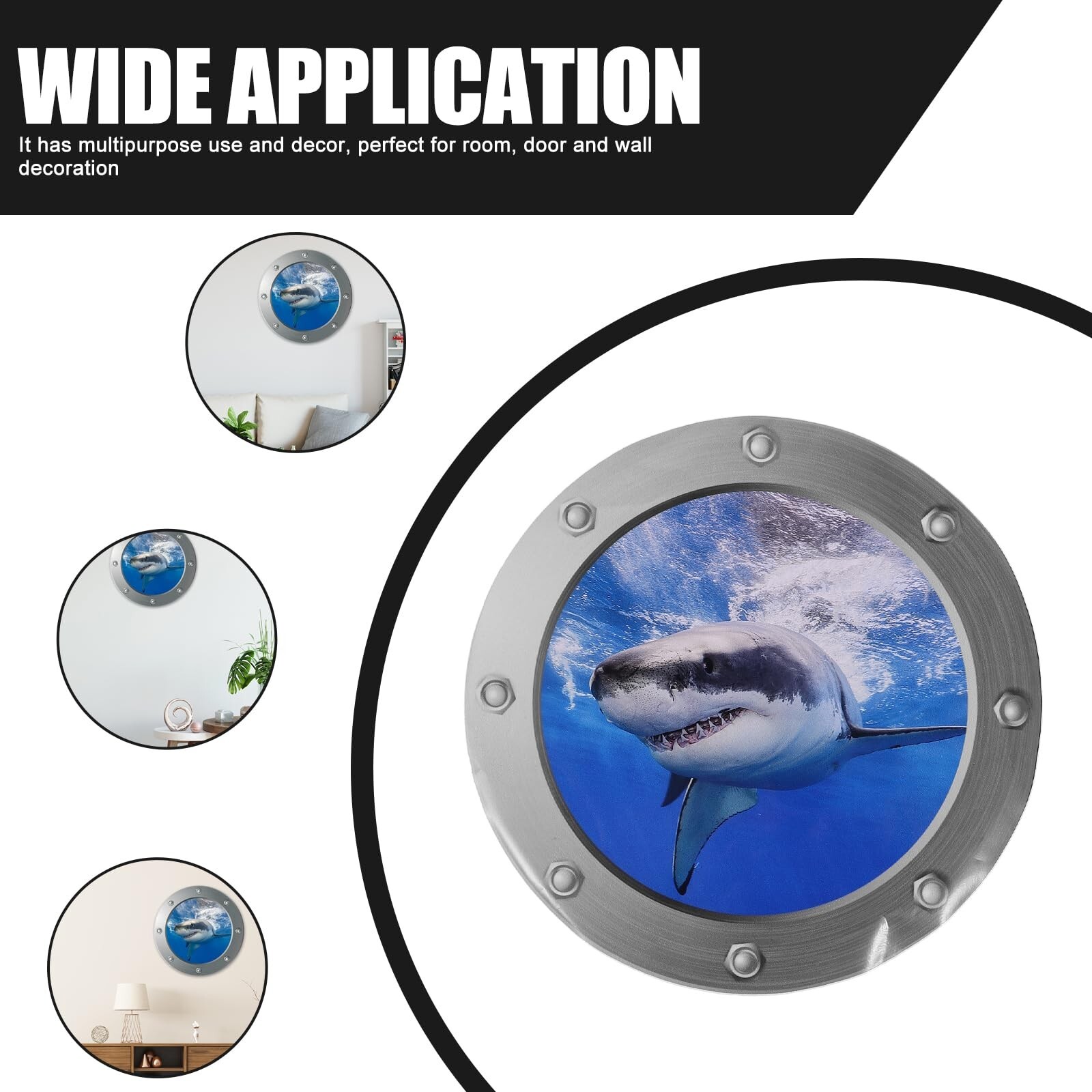 MILISTEN 3D Under The Sea Nature Scenery Removable Shark Wall Decals Animals …