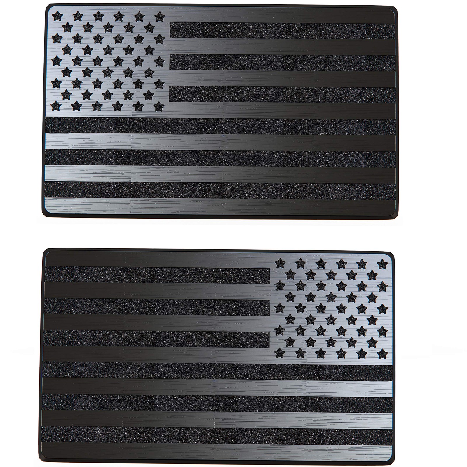 USA Flag Magnet Decals for Cars Trucks 2pcs Forward and Reverse Set 5"x3", Black