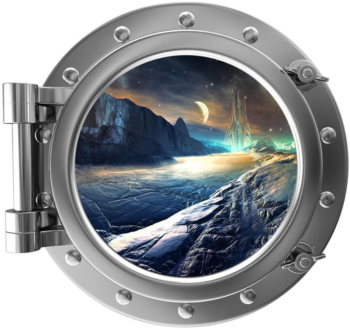 PortScape Alien Planet #1 Space Porthole Window Wall Decal Vinyl Wall Sticker
