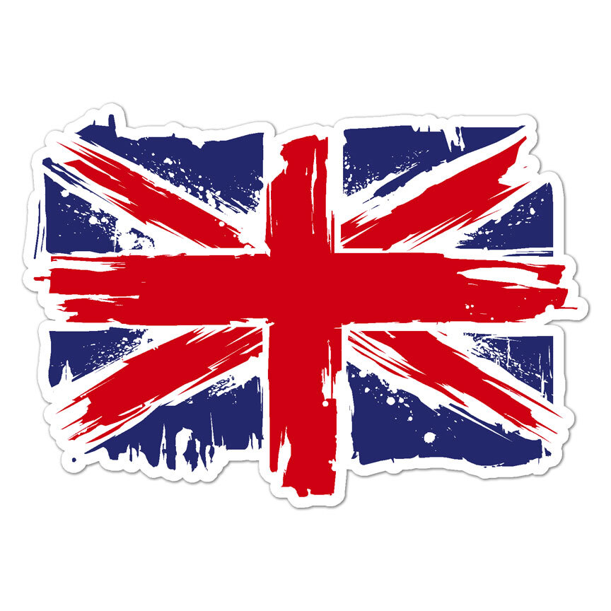 Union Jack United Kingdom, Vinyl Decal Sticker, Indoor Outdoor, 3 Sizes, #9187