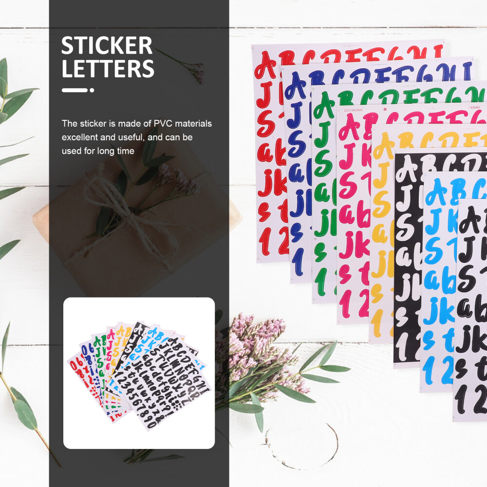 8 Sheets Stickers Sign Letters Kit Craft Letters for Mailbox Home Decoration