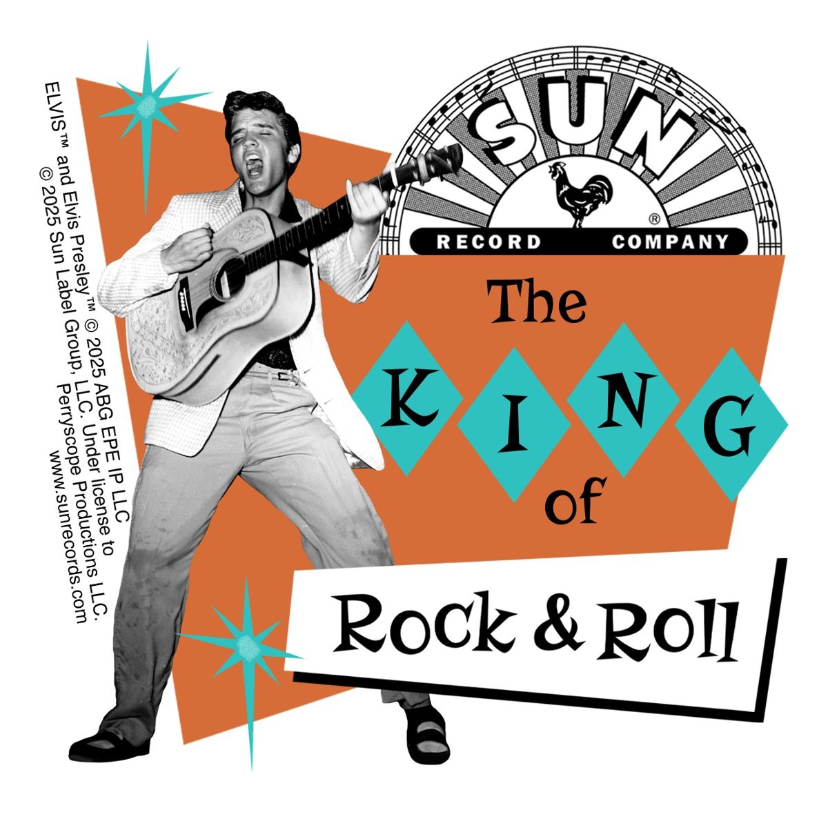 Elvis Presley The King Of Rock & Roll Sticker, max. 4 x 4"