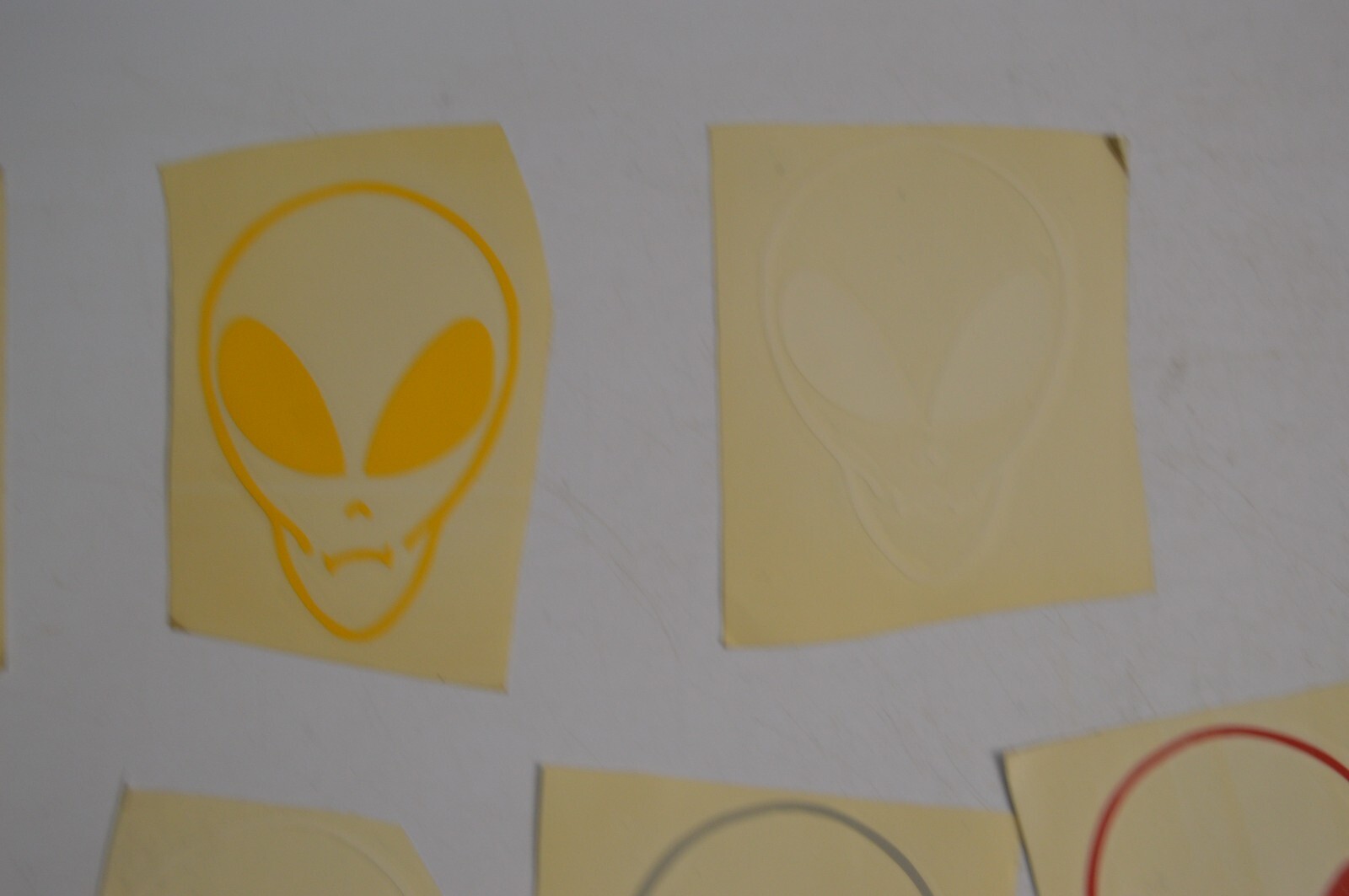12 Vintage Alien Vinyl Decal Stickers Lot 1990's Space Carnival Collectibles