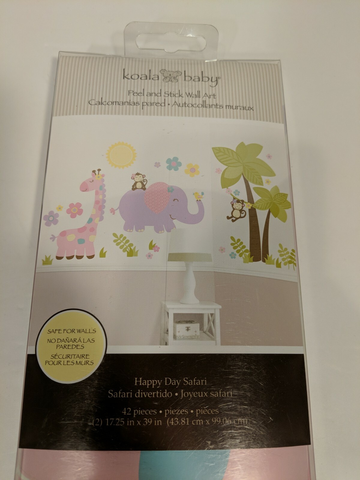 Safari Buddies Wall Art Kit Peel Stick Happy Day Safari 42 pcs Brand New Sealed