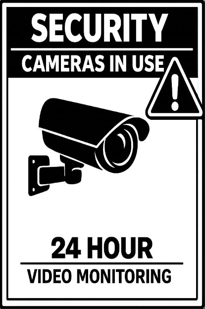 Security Camera Warning Sticker 4×6 – Safety Caution Decal Notice Vinyl