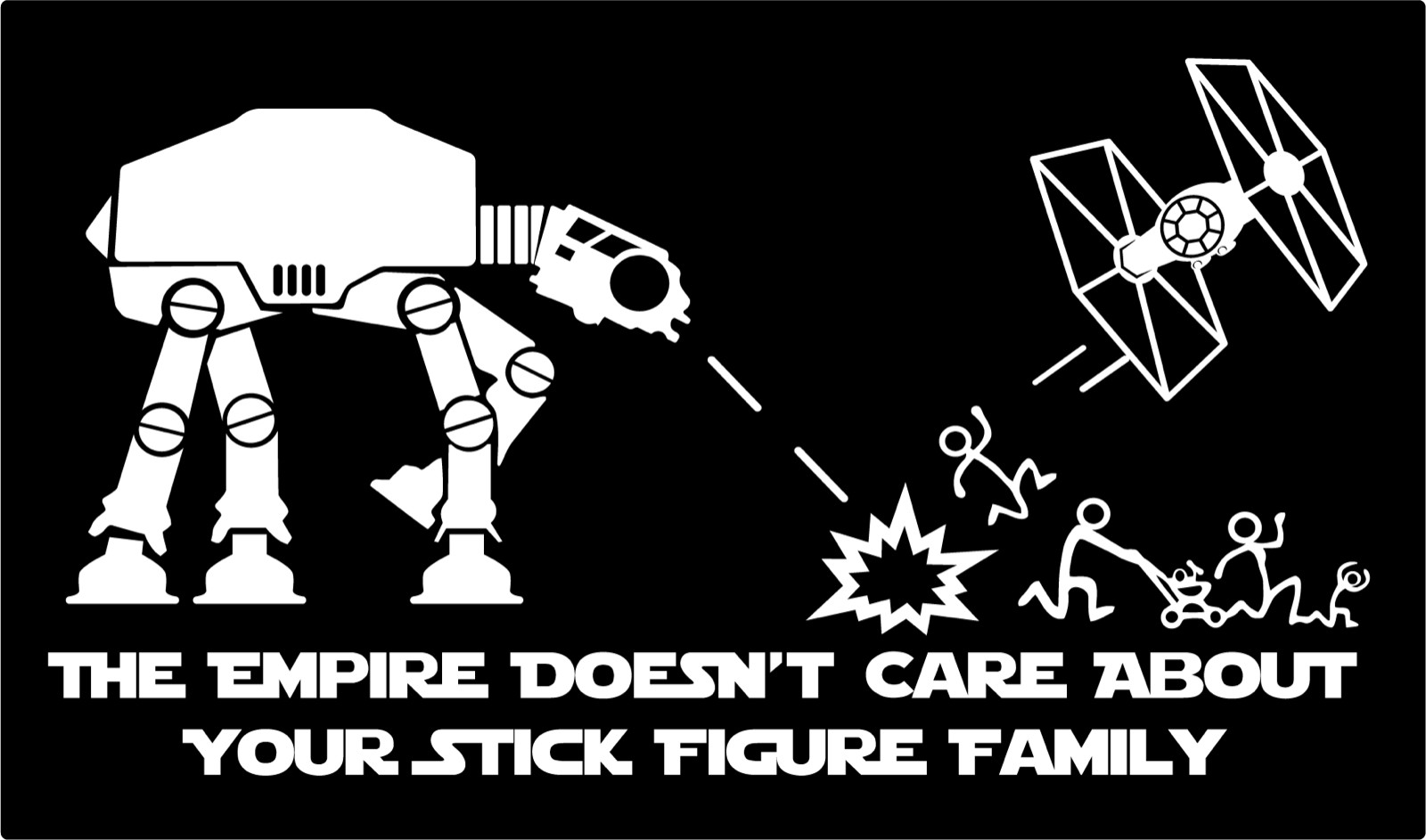 Empire Doesn't Care About Your Stick Figure Family Die Cut Vinyl Decal Made USA