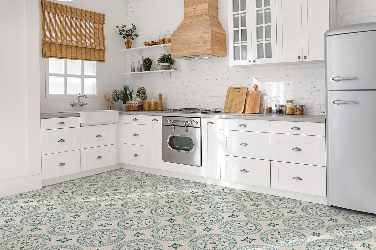 Kitchen Tile Stickers Splashback Backsplash Floor Peel and Stick Oriental motif
