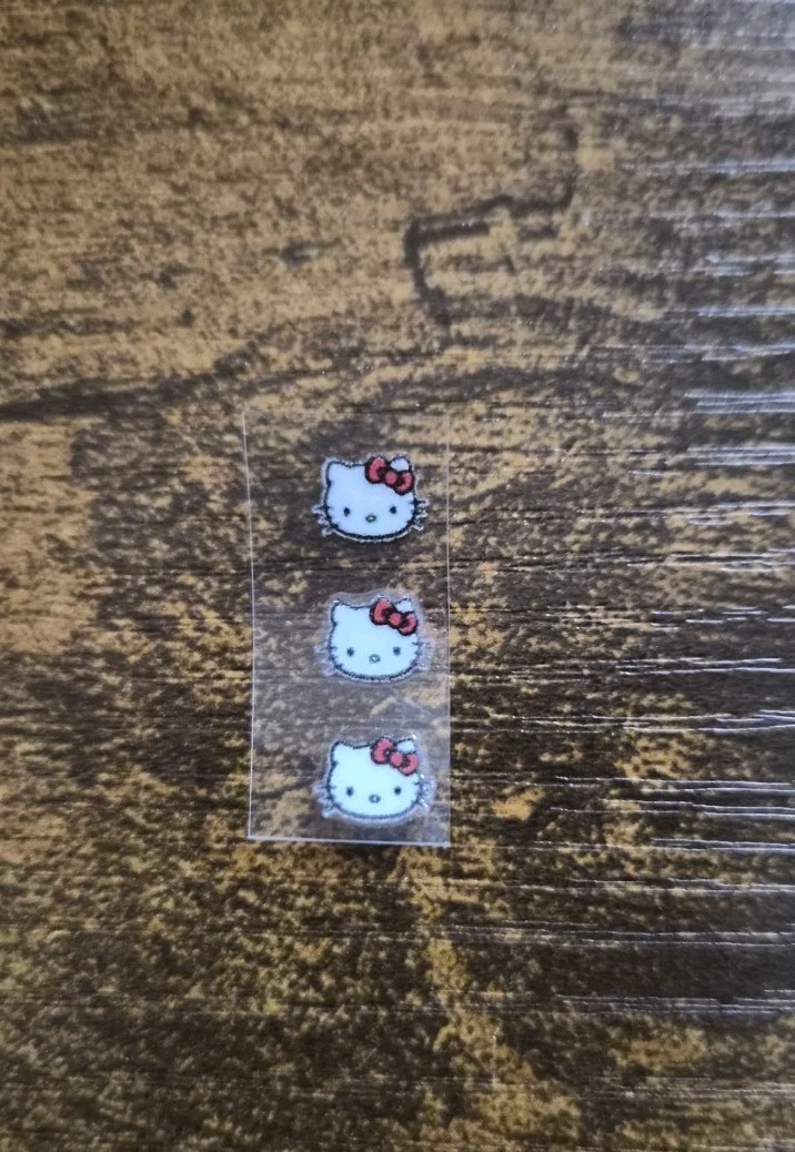 3 Pc. Hello Kitty Logo For Glasses High Quality UV DTF Raised Decal