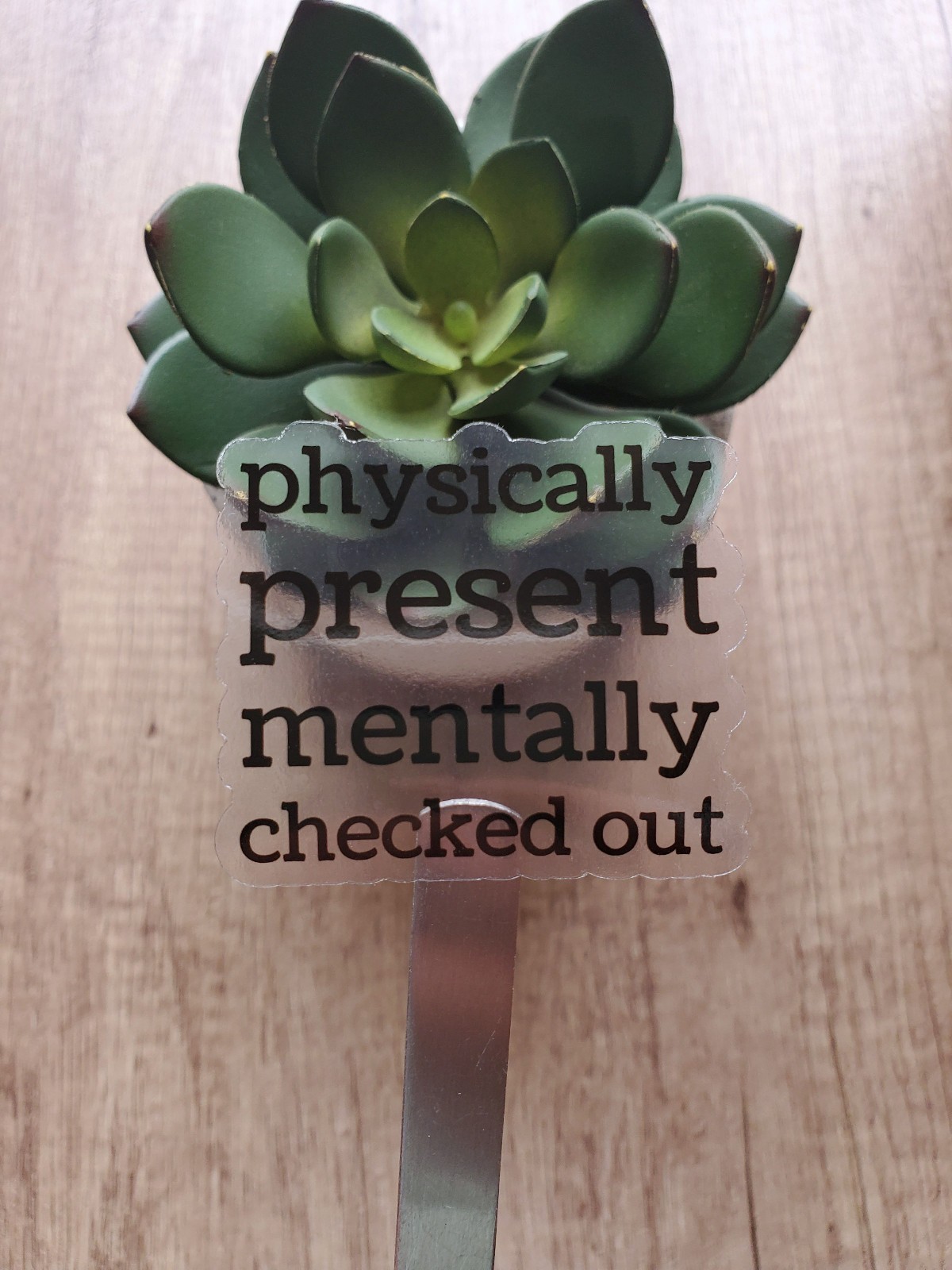 Physically Present Mentally Checked Out Sticker | Clear Transparent Vinyl