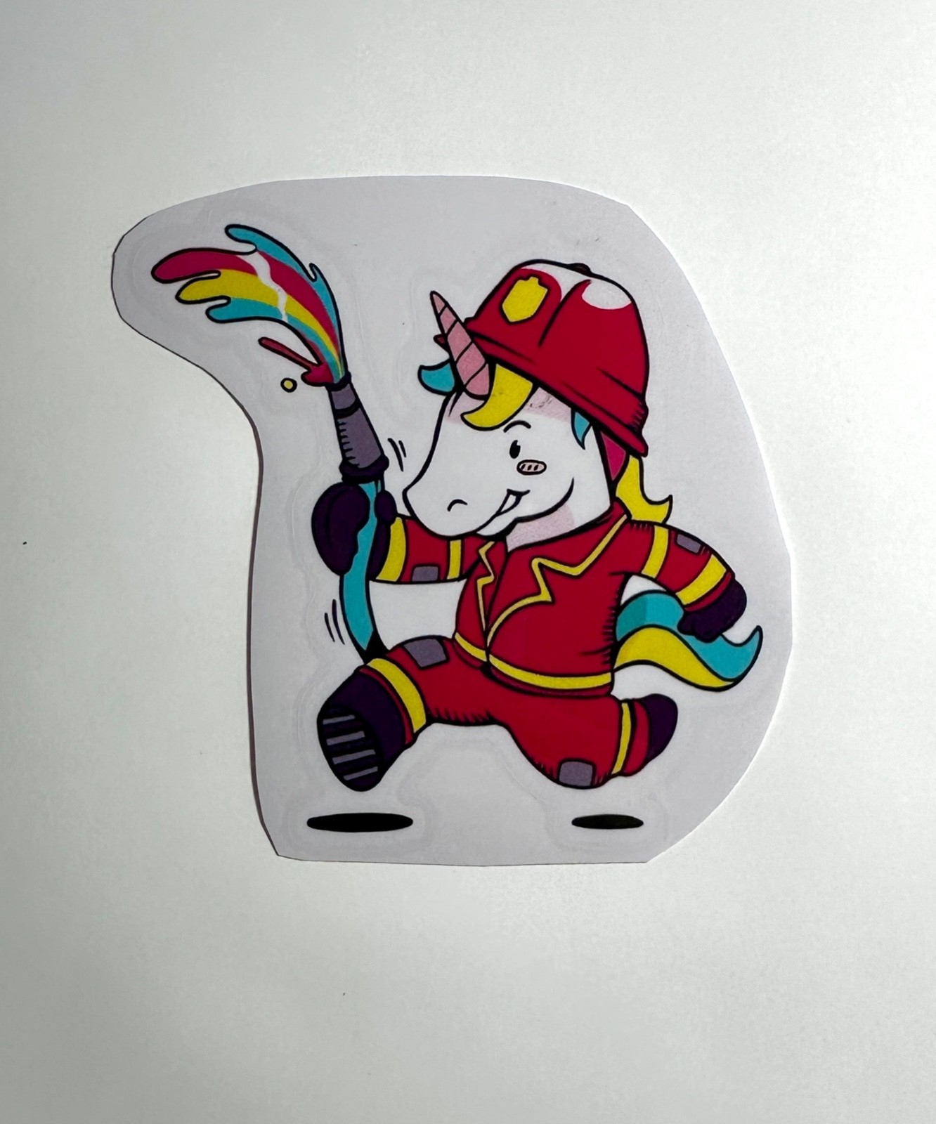 Rainbow Firefighter Unicorn Sticker Decal Fun Kids Adults New Vinyl Glossy