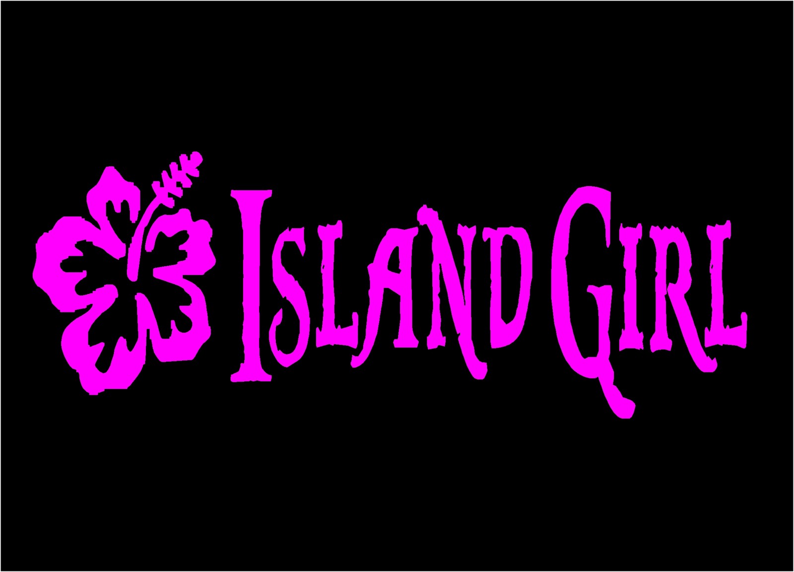 Island Girl Decal flower mirror wall art car vinyl window sticker graphic