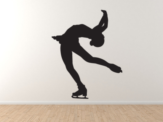 Sport Silhouette – Female Ice Figure Skating Version 1 – Vinyl Wall Decal