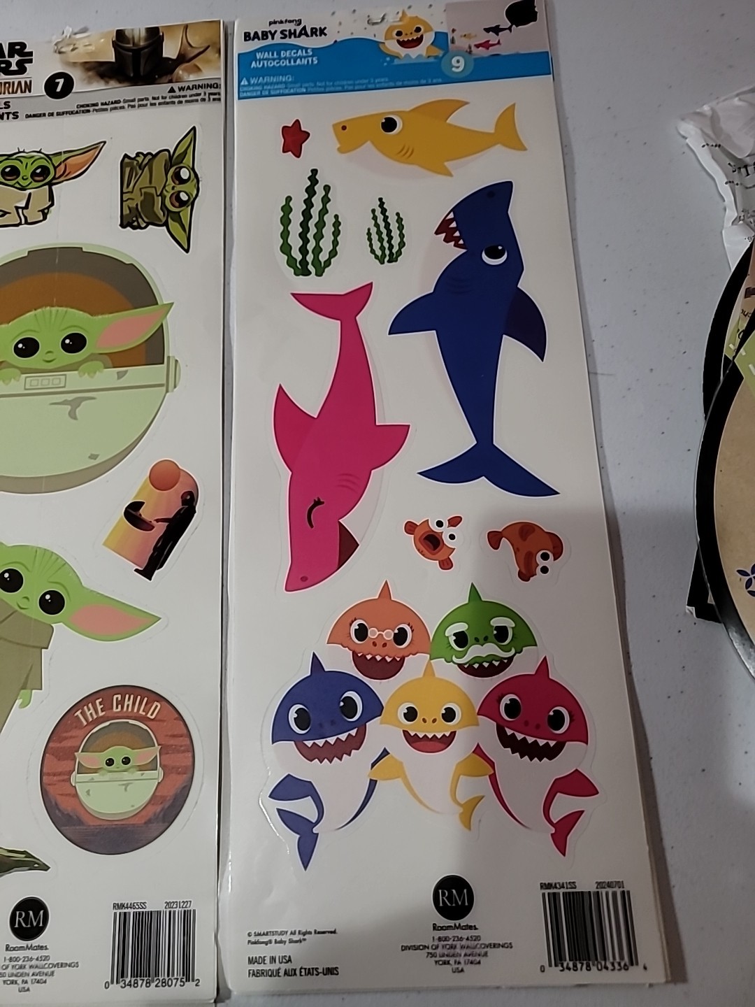 26pc SHARK , Star Wars & Space Jam WALL STICKERS Room DECALS Removable