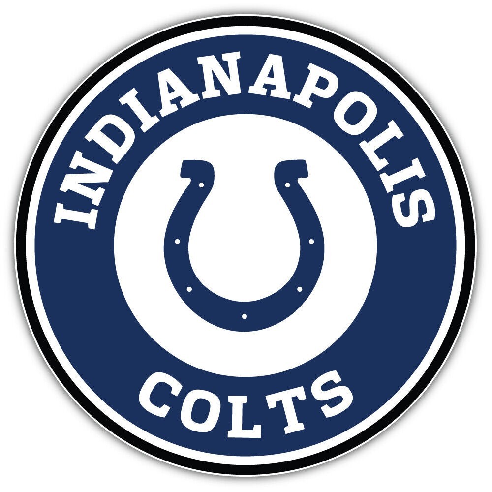 Indianapolis Blue White Football Weather Resistant Vinyl Sticker/Decal 02