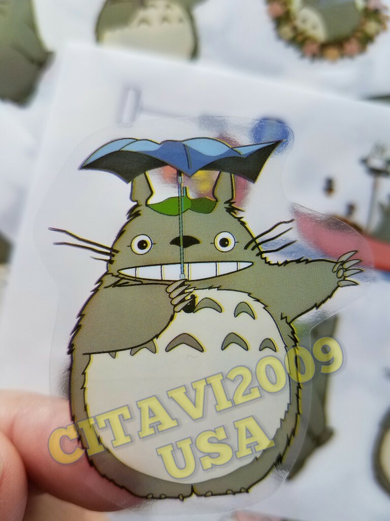 TOTORO STICKER SET OF 10 TRANSLUCENT WATERPROOF DECOR DECAL ANIME CARTOON.