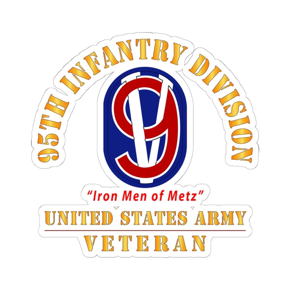 Kiss-Cut Stickers – Army – SSI – 95th Infantry Division – Iron Men of Metz – US