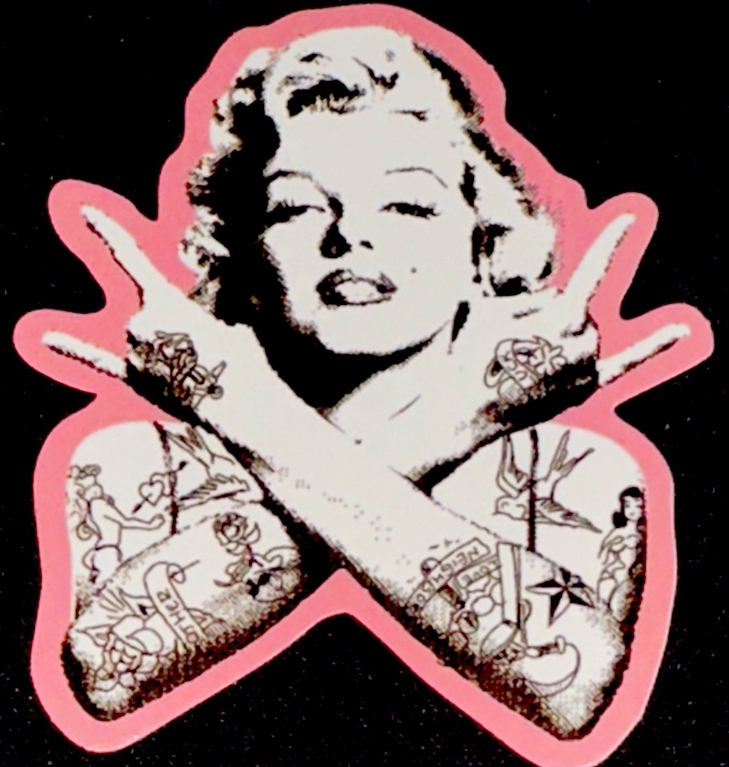 MARILYN MONROE STICKER✨💋🩷💋✨3” X 2 1/2”✨GLOSSY✨TATTOOS✨SEXY & BEAUTIFUL💫