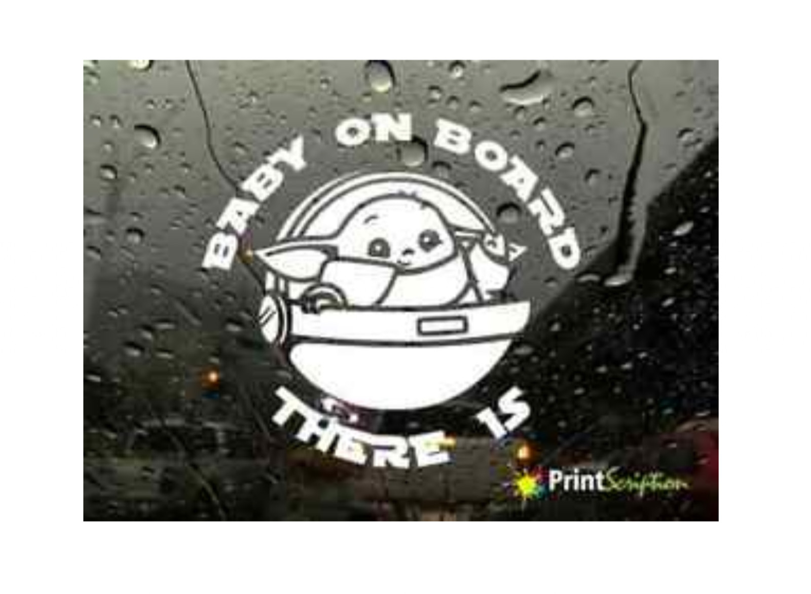 Baby Yoda Star Wars The Mandalorian baby on board White 6" vinyl sticker decal-