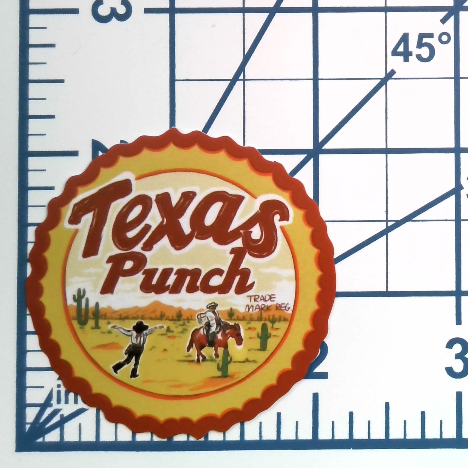 Texas Punch Vinyl Sticker Vintage Soda Advertising Retro Western Beverage Decal