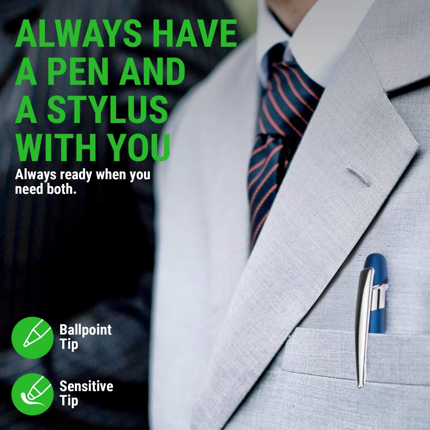 Stylus Pen for Touch Screens & Ballpoint Writing Pens, with Sensitive Stylus …