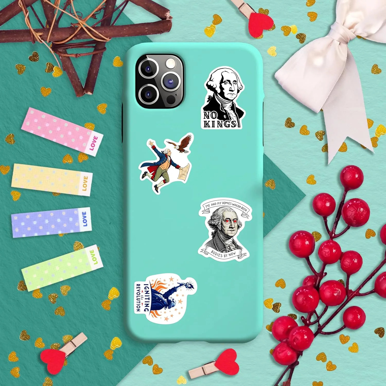 100Pcs George Washington Stickers Pack – Funny President Vinyl Decals – George W