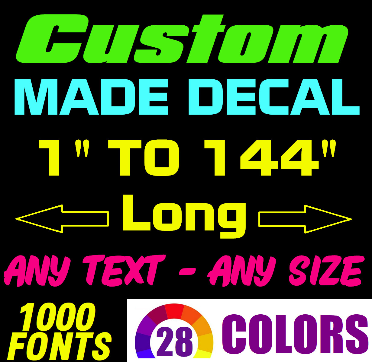 Custom Text Vinyl Lettering Sticker Decal Personalized ANY TEXT – ANY NAME [A16
