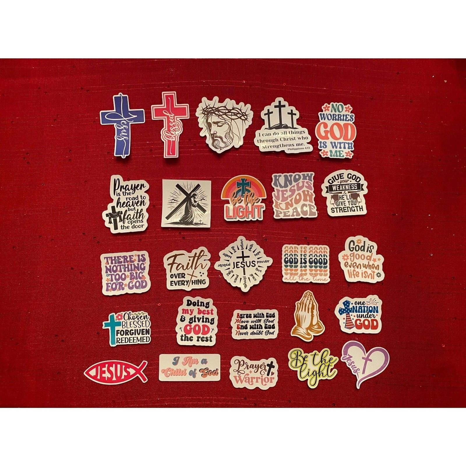 25 Waterproof Stickers Religious Sticker Set Christian Stickers Faith Stickers