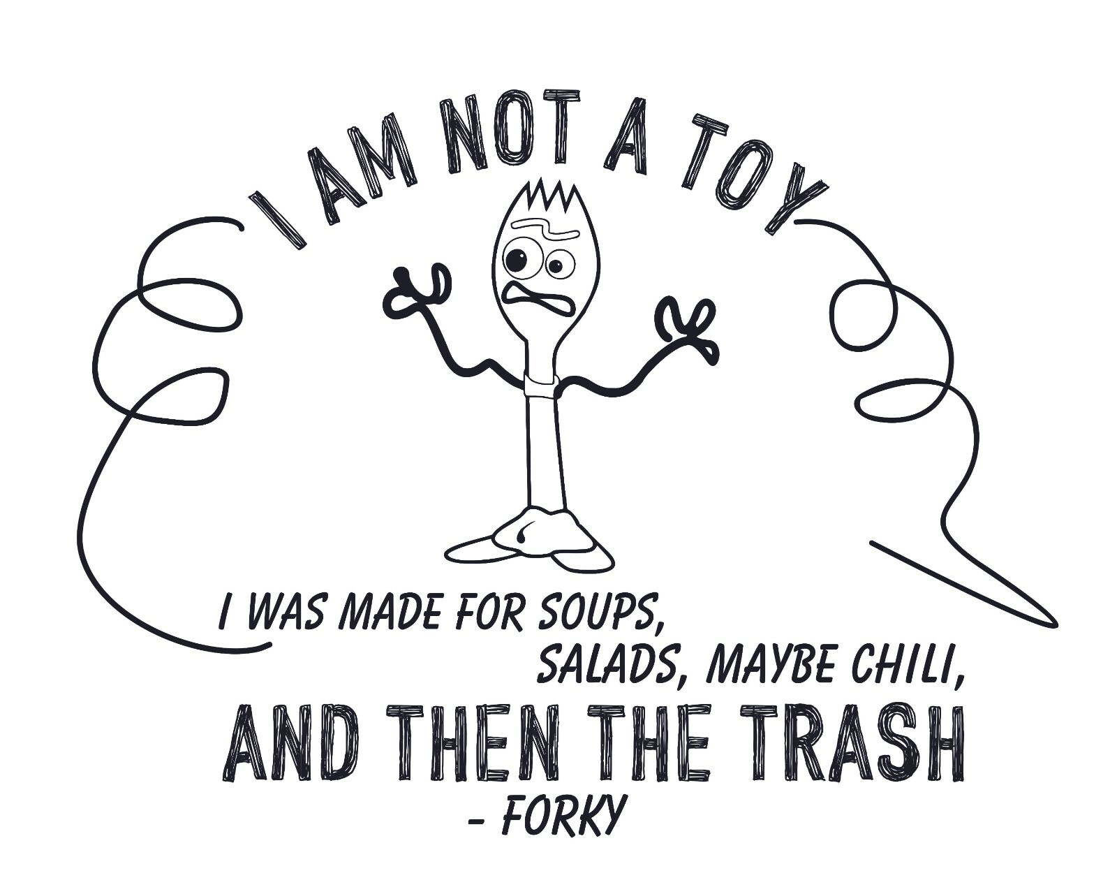 Vinyl Adhesive Forky Toy Story Wall Decal Quotes Home Bedroom Living Room Design