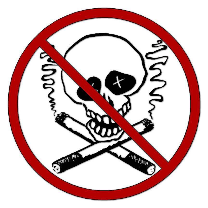 No Smoking Skull Sticker Decal