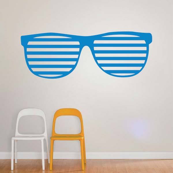 Hip Shapdes Wall Decal Sunglasses Wallpaper Mural Beach Removable Design, b07