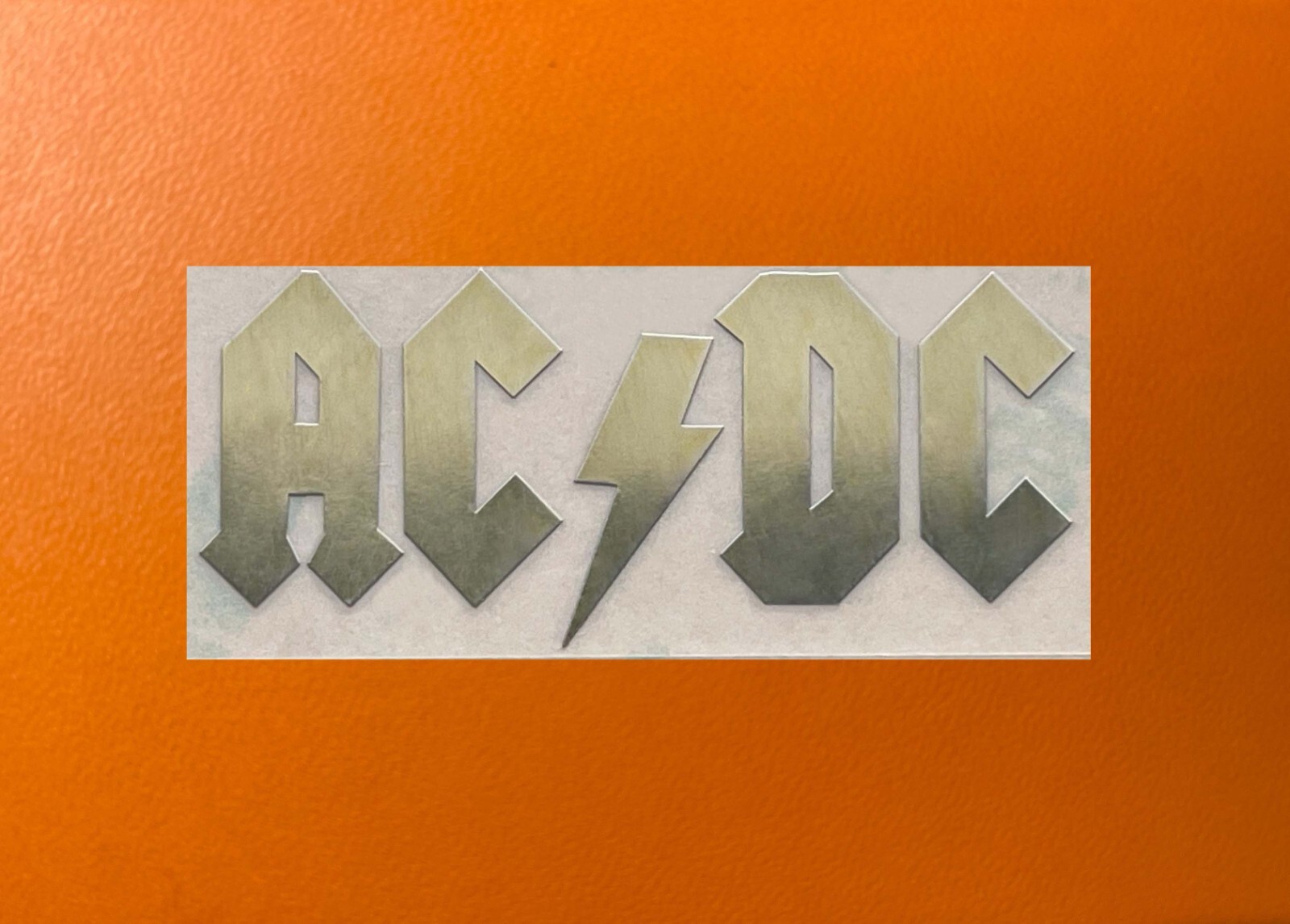 1 pcs Sticker for AC DC AC/DC Golden Color Mirror Logo Decal Badge 2" wide