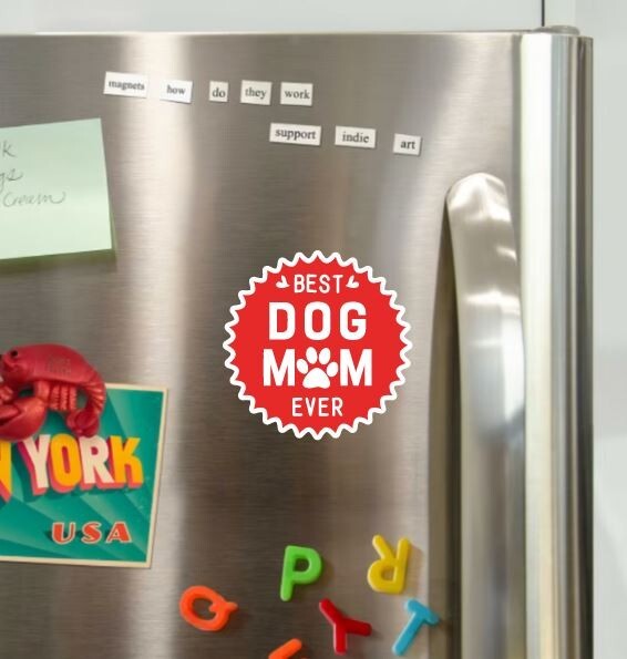 Best Dog Mom Paw Print Die Cut Glossy Vinyl Sticker