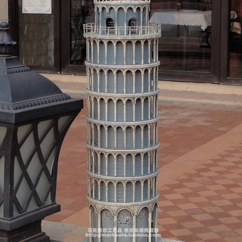Vintage Iron Art Leaning Tower of Pisa Model Tabletop Decor Ornament Gift