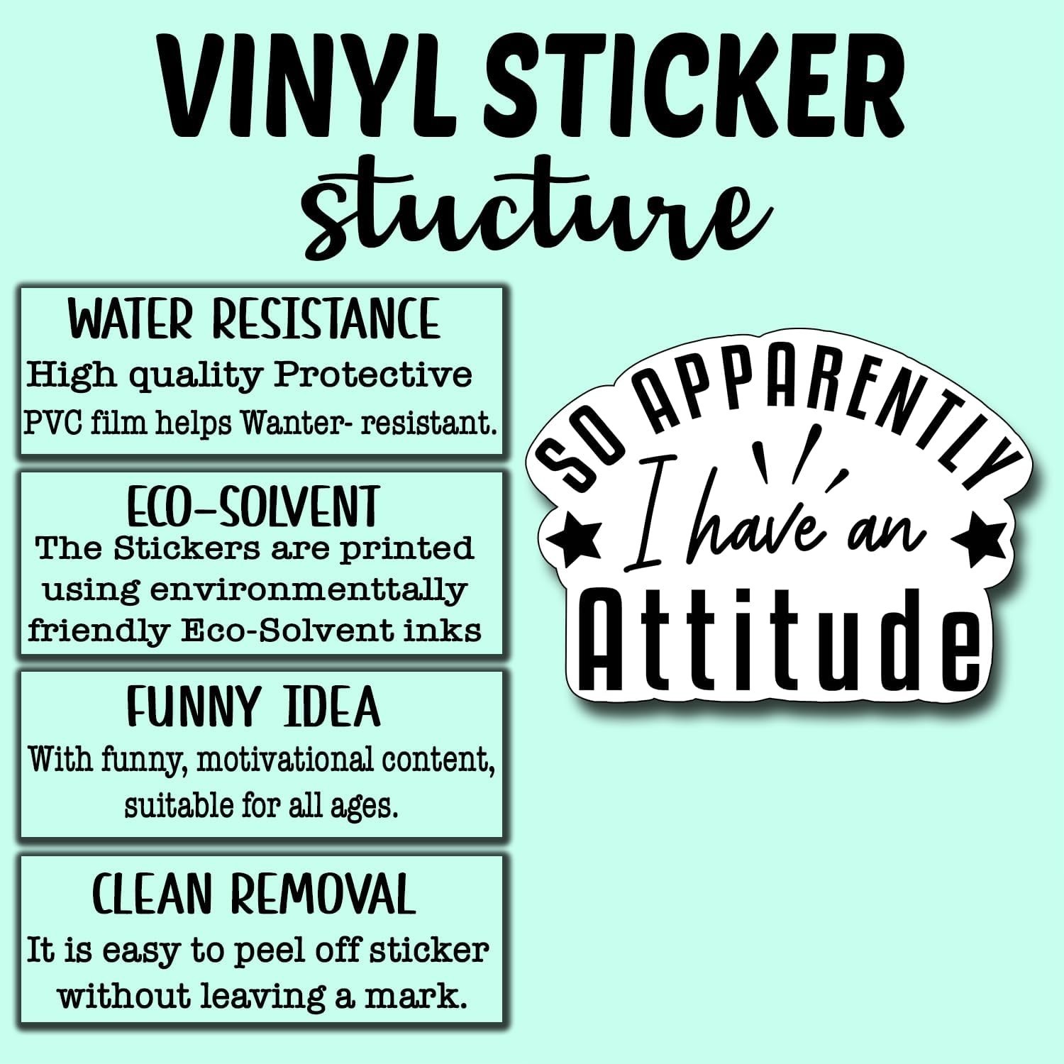 3Pcs So Apparently I Have an Attitude Sticker, Decorate Books Laptop Phone Wa…
