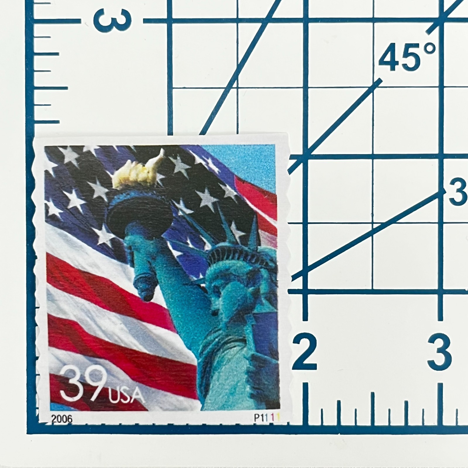Statue Of Liberty Flag 39 Cent Postage Stamp Graphic Vinyl Sticker Gift