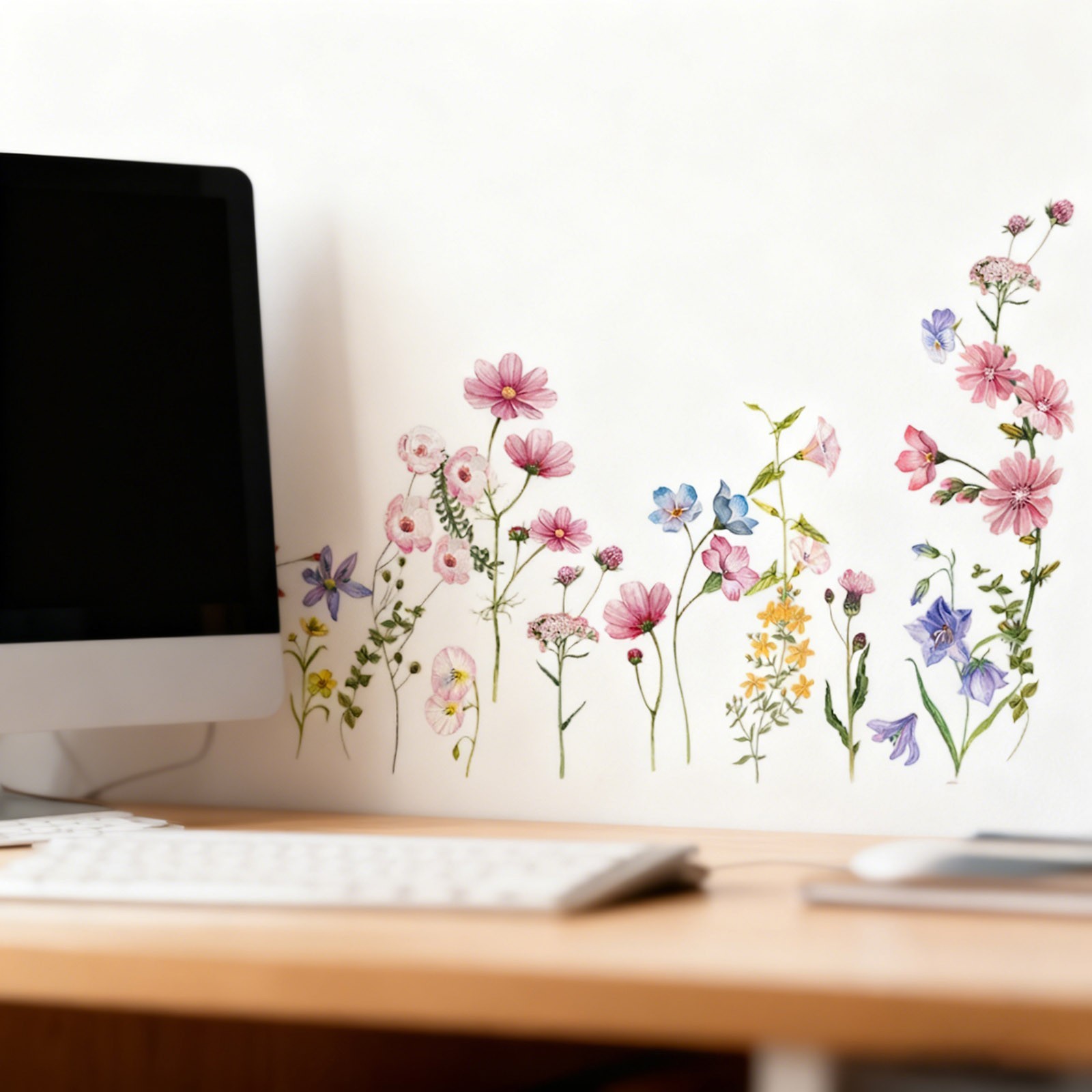 Waterproof Wall Stickers Art Stickers Bedroom Floral Sticker Green Plant
