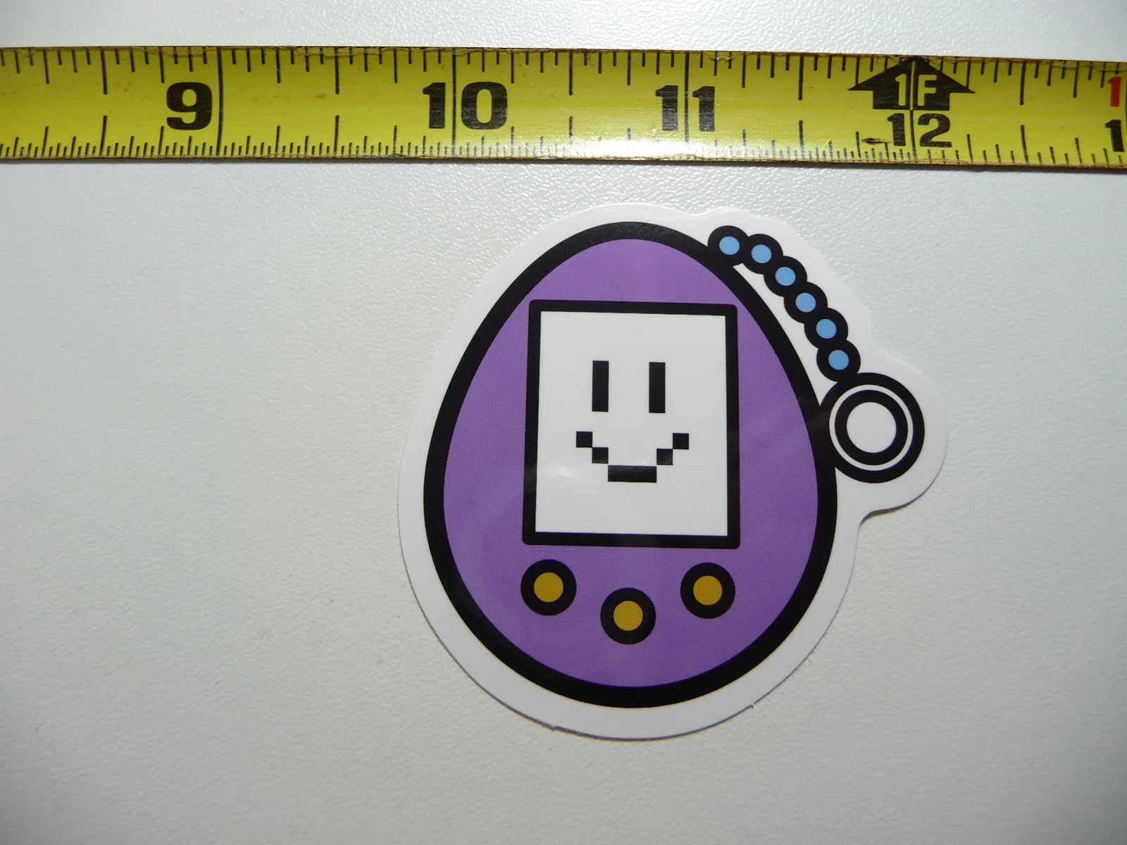 TAMAGOTCHI WITH HAPPY SMALL STICKER DECAL 80S 90S RETRO 1980S 1990S FUN