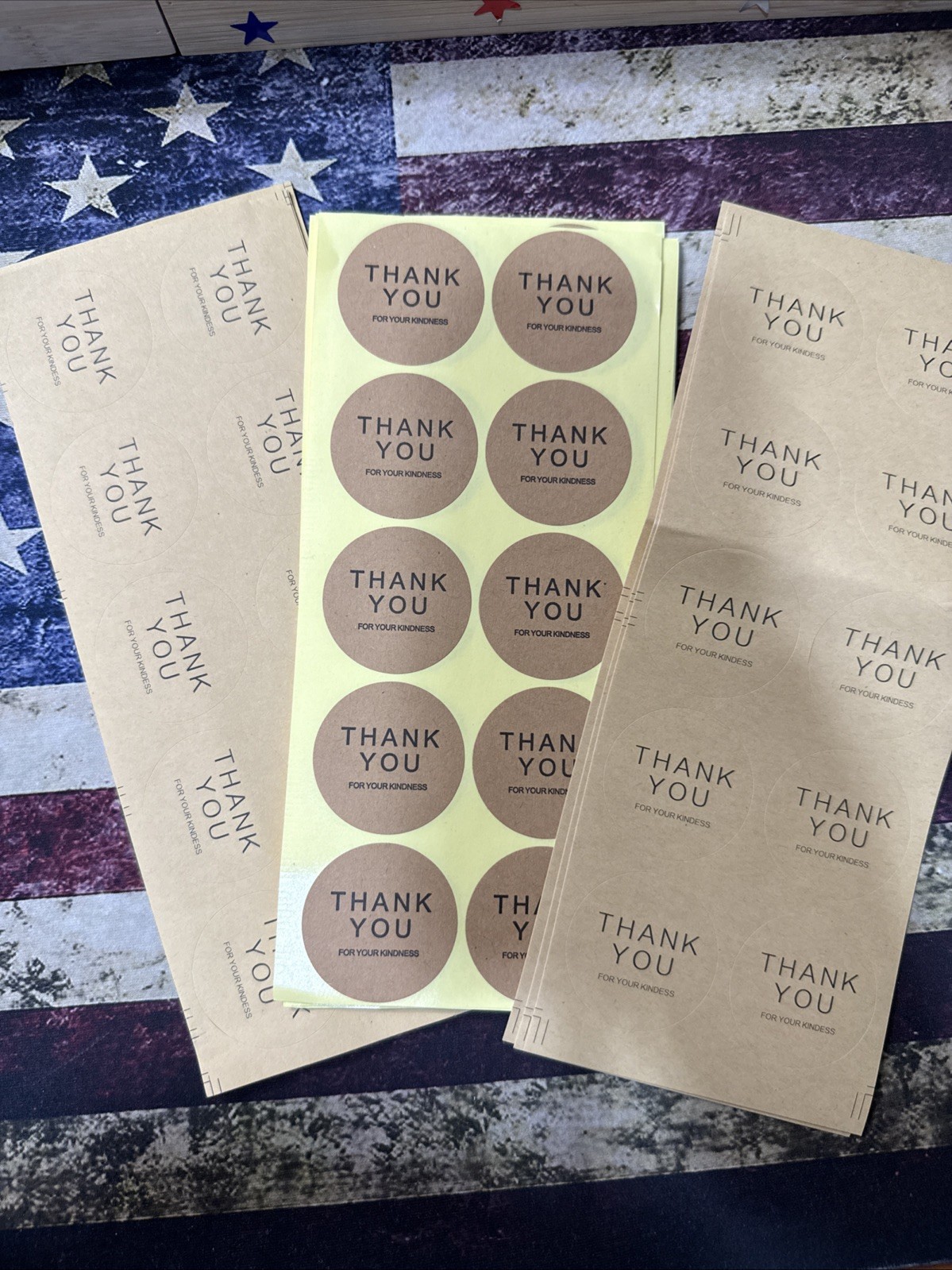 190 Craft Paper Thank You Stickers