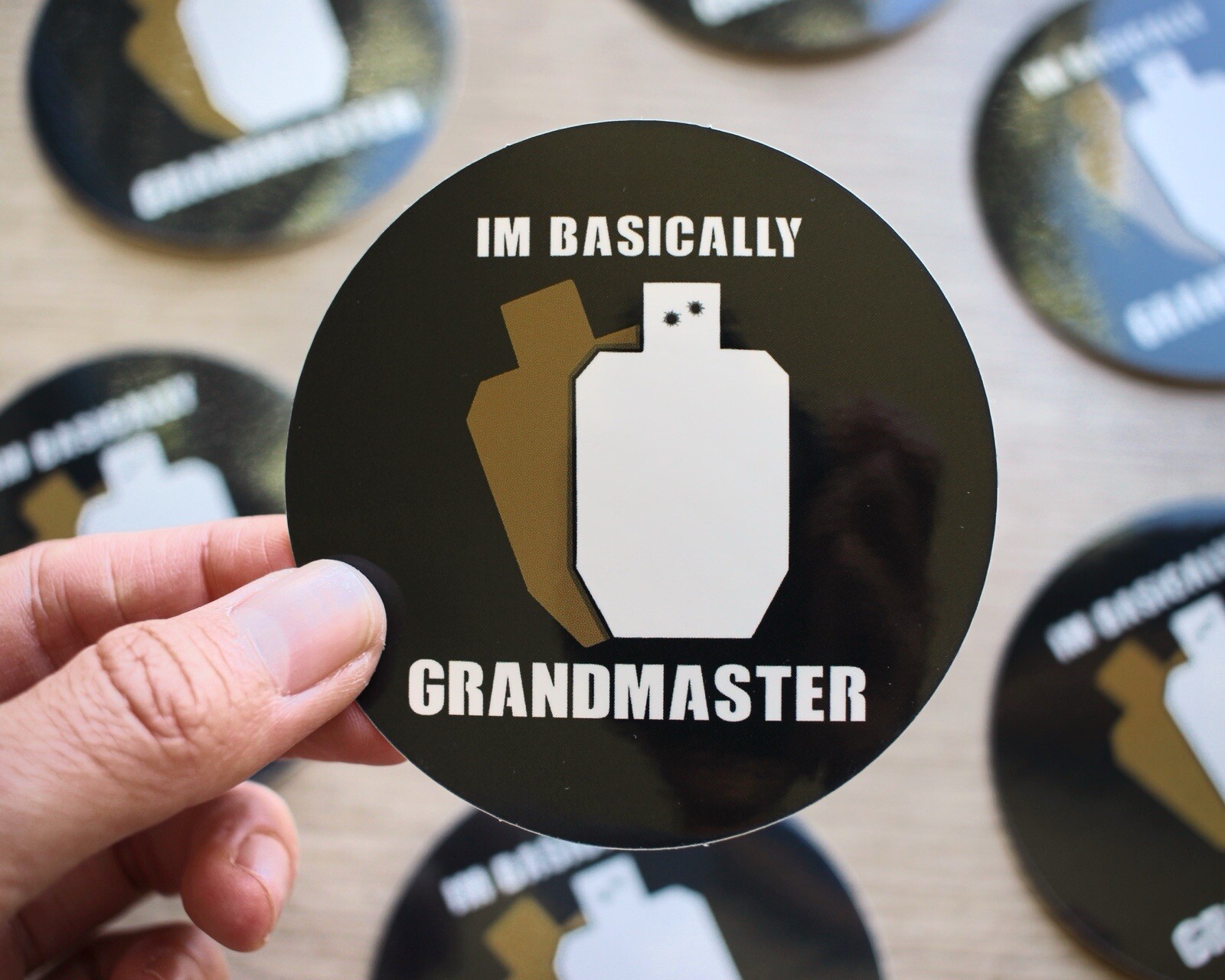 I’m Basically Grandmaster USPSA Funny Competition Shooting Target Sticker Decal