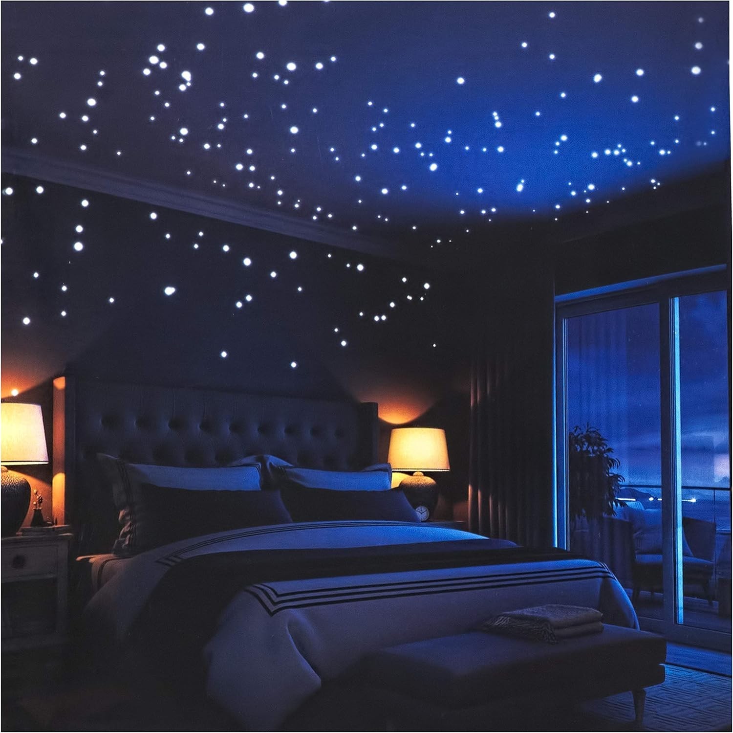 Easy Application Glow-in-the-Dark Stars and Moon Wall Stickers for Sweet Dreams