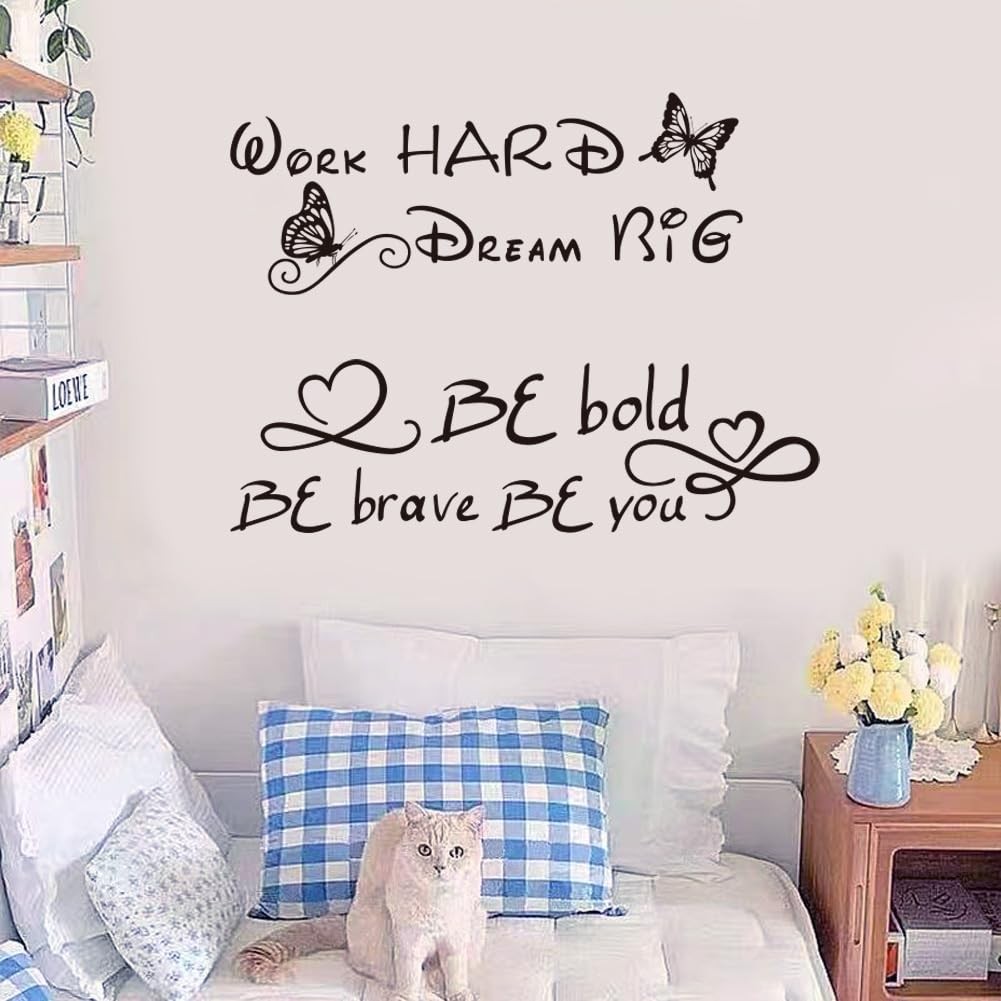9PCS Vinyl Wall Quotes Decals Inspirational Wall Stickers Peel and Stick Moti…