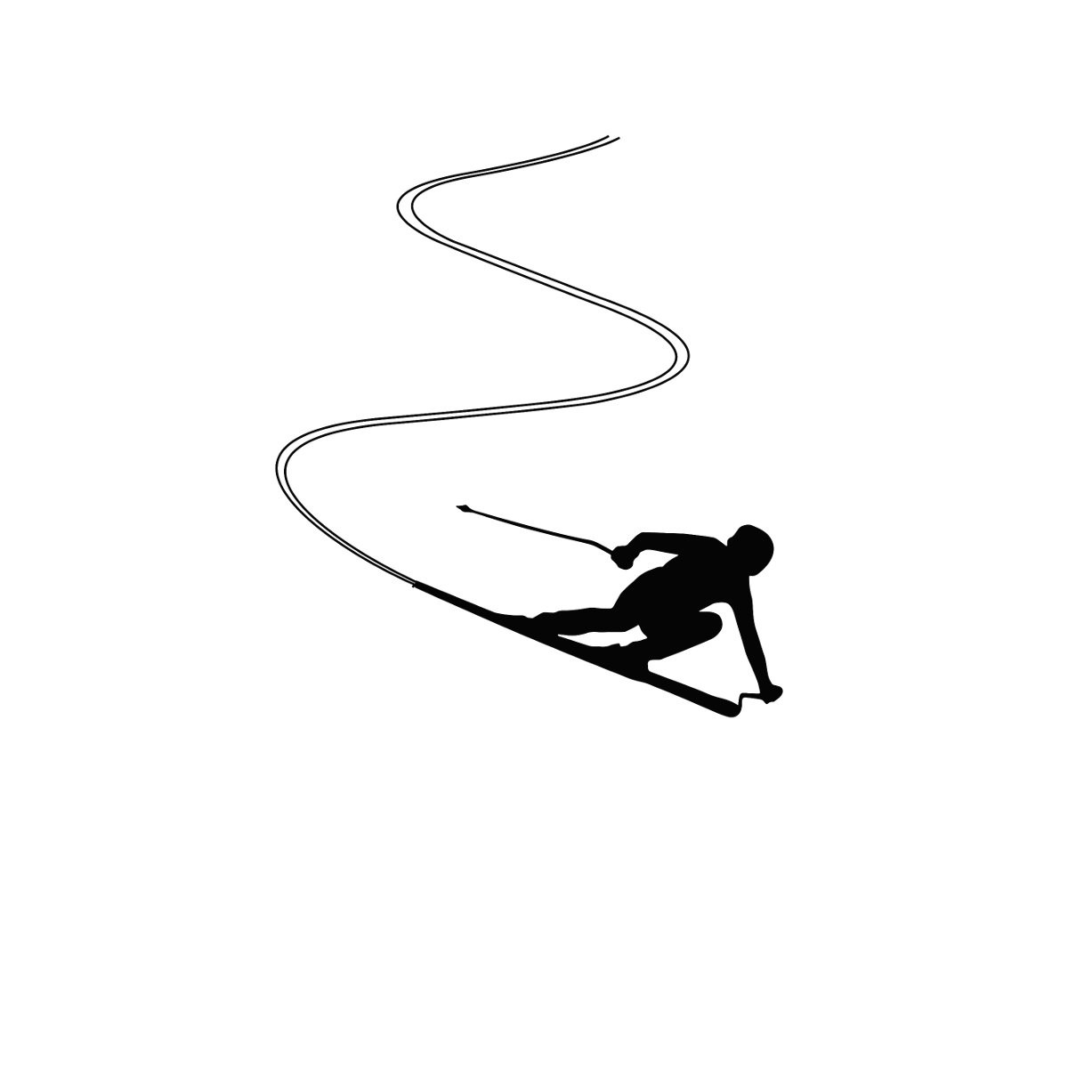 Skiing | Skier Silhouette | Winter Sport Sticker, max. 4 x 4"