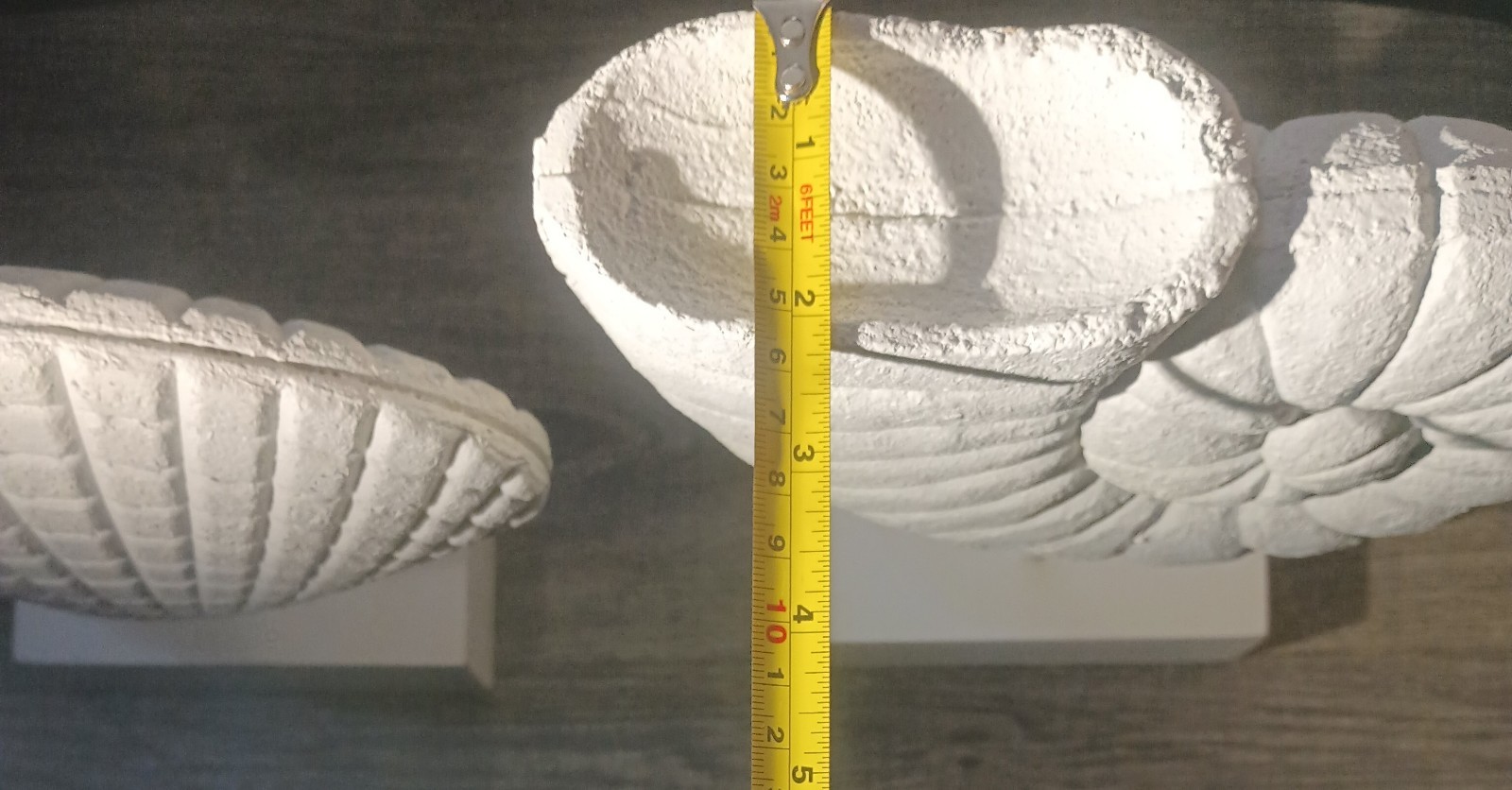 2pcs Large Nautilus Shell Sculptures Coastal Beach Home Decor SeaShell 10"X8"X2"