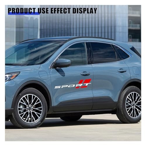 2PCS Car Sport Letter Logo Vinyl Decal, Exterior Accessories Fit for White&red