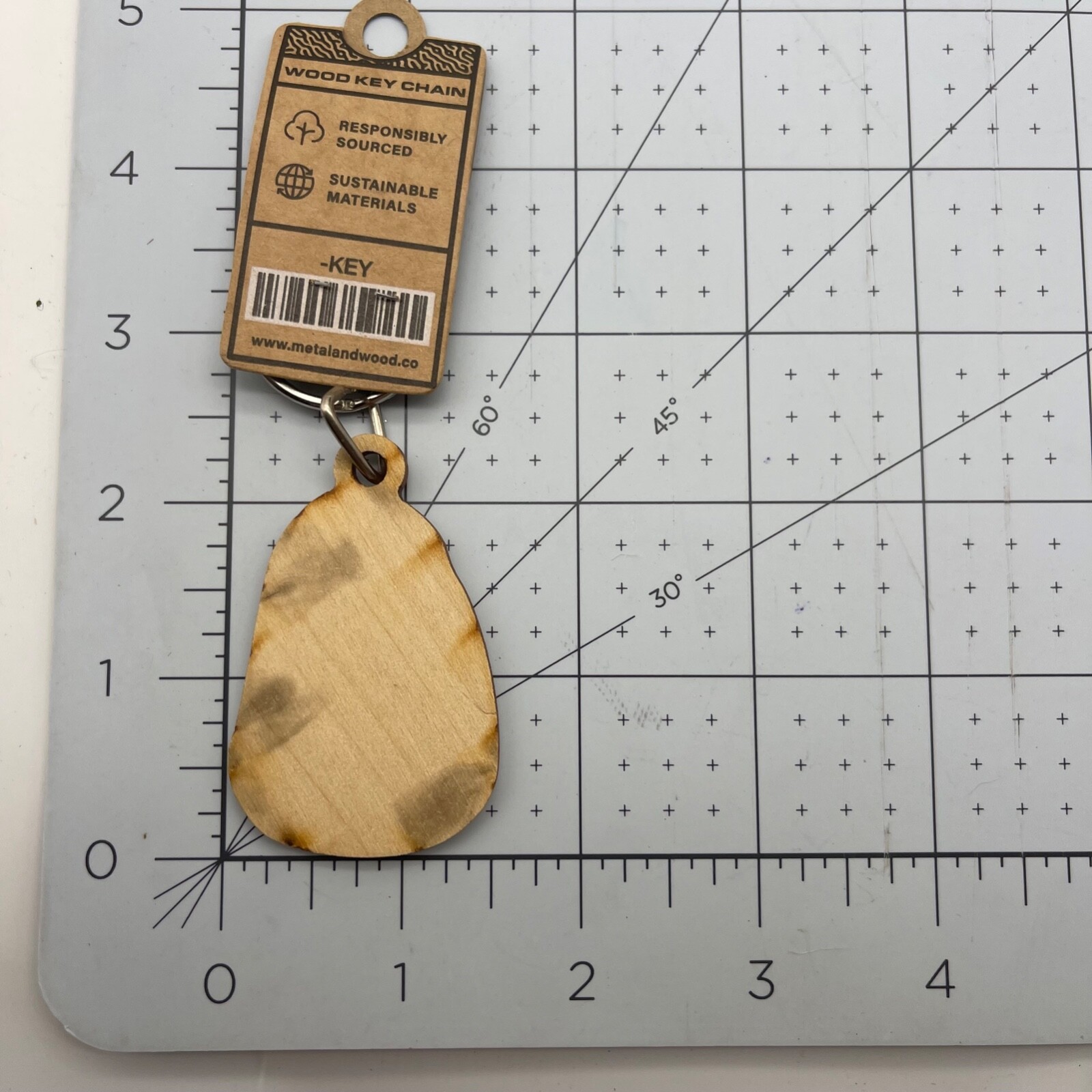 Metal and Wood Co Key Chain Travel USA Pennsylvania PA Carabin Biner