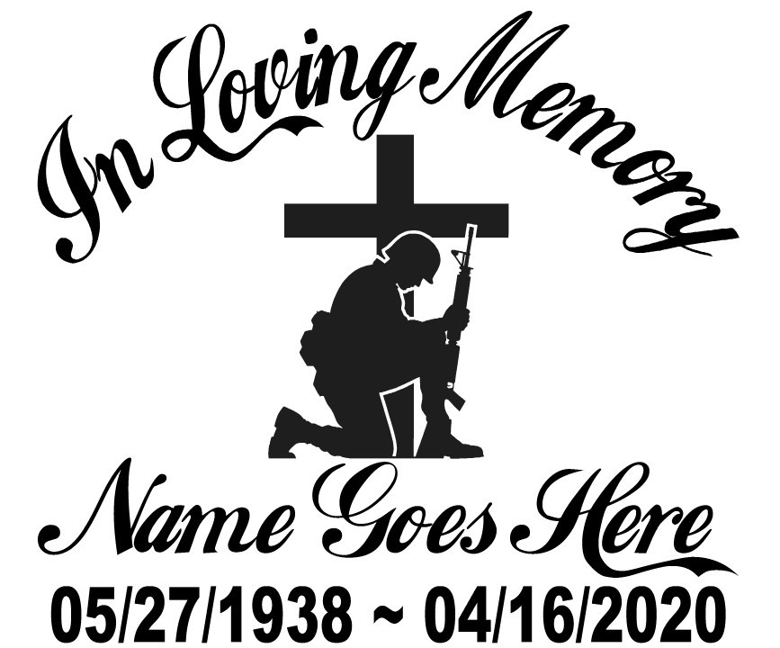 In Loving Memory Of – Military Armed Forces Sticker Decal Memorial Personalize 3