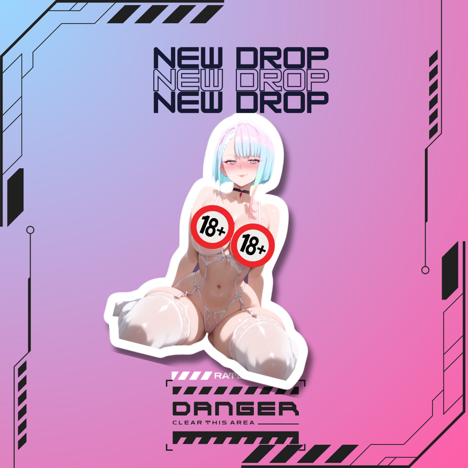 Lucy from Cyberpunk Edgerunners | Anime Girl Waifu Sticker Decal