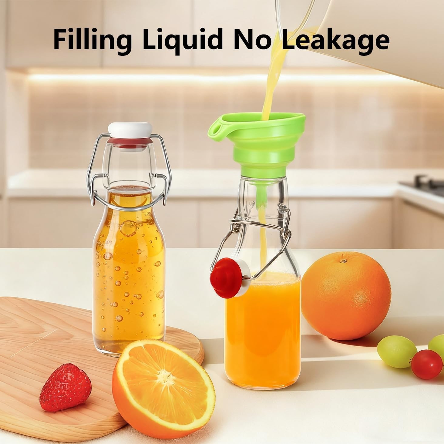 24 botellas de vidrio con tapa abatible de 4oz con tapa abatible para Kombucha